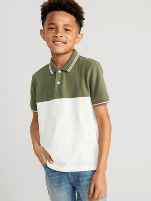 Short-Sleeve Color-Block Polo Shirt for Boys - Yahoo Shopping