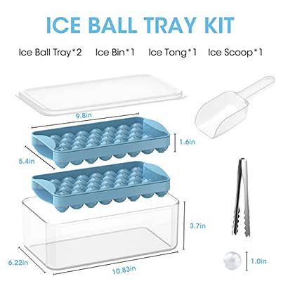 Ice Cube Tray, Circle Ball Ice Trays for Freezer with Lid & Bin, Sphere Ice  Cube