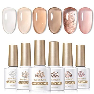 AZUREBEAUTY Dip Powder Set 6 Pcs Translucent Nude Pink Sheer Color, Natural  Clear Dipping Powder Milky Jelly Effect French Nail Art Starter Manicure