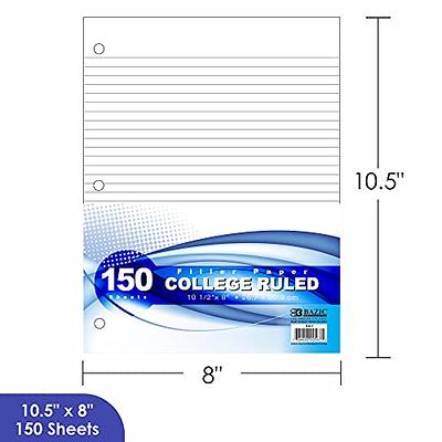   Basics Wide Ruled Loose Leaf Filler Paper, 120 Sheets,  10.5 x 8 Inch, 6-Pack : Office Products