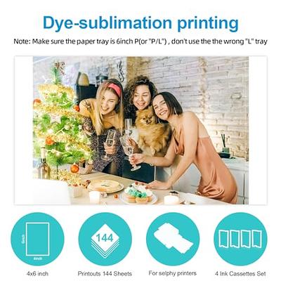 KCMYTONER Compatible for Canon Selphy CP1300 Ink and Paper Set KP-108IN  KP108 3 Color Ink Cartridge and 108 Sheets 4x6 Photo Paper for Selphy  CP1500