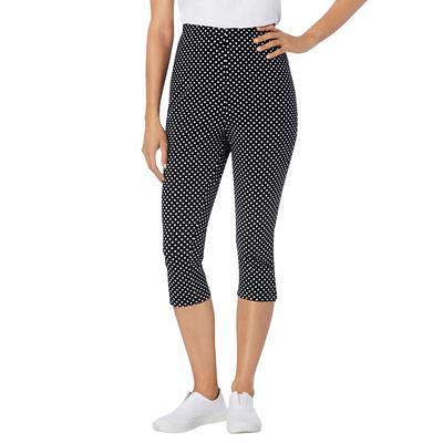 Plus Size Women's Stretch Cotton Printed Capri Legging by Woman Within in  Black Dot (Size S) - Yahoo Shopping