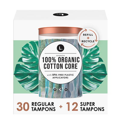 L. Organic Cotton Tampons Multipack - Regular + Super 42 Count x 2