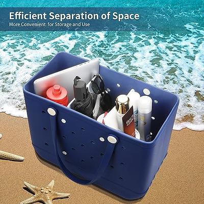 Lckaey Rubber Beach Bag Organizer Compatible with Bogg Bag Tote,Divider  Pouch for Bogg Bags Accessories Felt Insert3018black-L