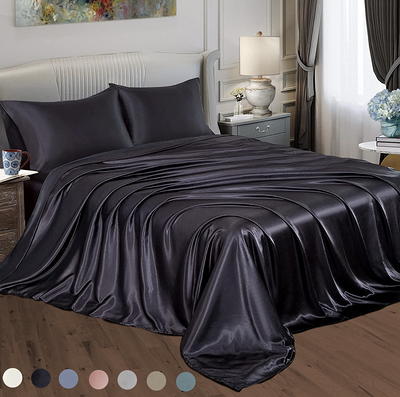Satin Radiance Satin Pillowcase For Hair And Skin Queen Size, Solid Black  Silk Pillowcase 2 Pack (20x30), Silky And Smooth Cooling Pillow, Satin  Pillow Case Set Of 2 With Envelope Closure 