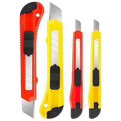 Comfy Grip Yellow Utility Knife / Box Cutter - 6 3/4 inch - 4 Count Box