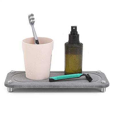 Water Absorbing Stone Tray for Sink Diatomaceous Earth Dish Drying Mat 