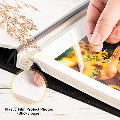 Lanpn Self Adhesive Photo Album Scrapbook 80 Pages, Linen Photos