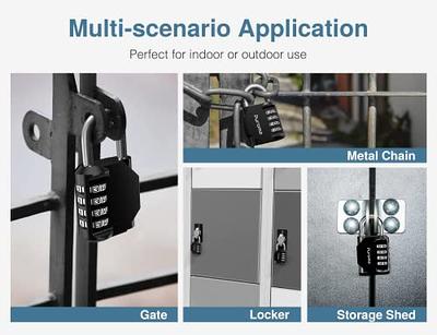 Puroma 4 Pack Combination Lock 4 Digit Locker Lock Outdoor Waterproof  Padlock for School Gym Locker, Sports Locker, Fence, Toolbox, Gate, Case,  Hasp Storage (Black) - Yahoo Shopping
