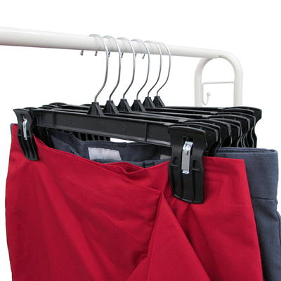 Hanger Central Recycled Black Heavy Duty Plastic Shirt Hangers with Polished Metal Swivel Hooks, 19 inch, 50 Set
