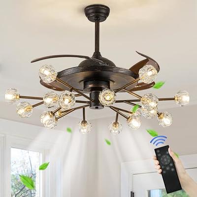 Farmhouse Sputnik Crystal Ceiling Fan