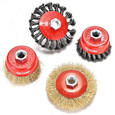 Wire Wheel Cup Brush Set for Angle Grinder to Remove Rust, Paint Wheel  Brush (Pack of 2)