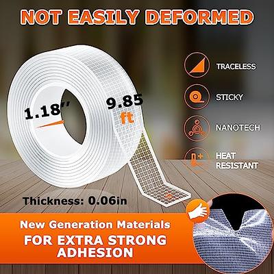 Extra Large Double Sided Tape (20ft) Heavy Duty, Multipurpose Removable Mounting Adhesive Grip Tape,Washable Sticky Strong Wall Tape Strips