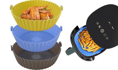 2 Pack Air Fryer Silicone Liners Pot for 1 to 3 QT, Anglecai 6.5 Inch Air  Fryer Silicone Bowl Basket Round, Reusable Air Fryer Silicone Inserts