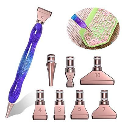 Benote Ergonomic Diamond Art Painting Pen, Metal Diamond Drill Dotz Pen  Tools 5D Diamond Accessories Painting with Multi Replacement Pen Heads and  Wax for DP Cross Stitch - Rainbow 
