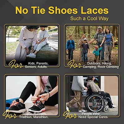 anan520 Elastic Shoelaces No-Tie Lacing System for Kids and Adult Shoes, Elastic Shoe Laces for Sneakers Black