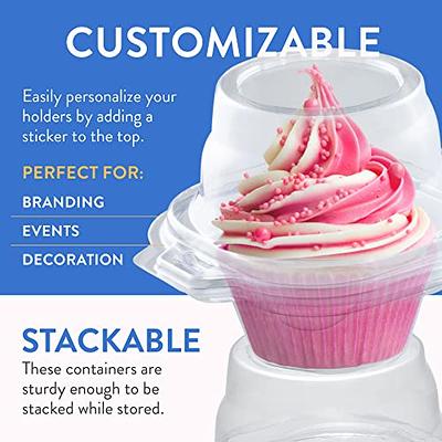 Individual Plastic Cupcake Containers Disposable with Connected