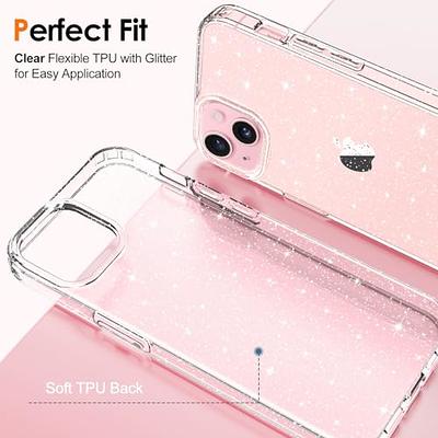 Hython Case for iPhone 13 Pro Max Case Glitter, Cute Sparkly Clear Glitter  Shiny Bling Sparkle Cover, Anti-Scratch Hard PC Slim Fit Shockproof