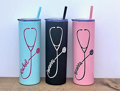 Nurse Personalized Tumbler Tumbler With Straw Stethoscope 