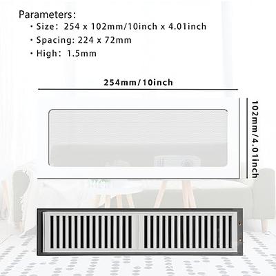 Floor Vent Covers 4x10, Air Vent Screen Cover Magnetic Register Vent  Covers Easy Install PVC Floor Vent Mesh Cover for Home Ceiling Wall Floor  Air Vent Filters (Black, 4 Pack, 4 x