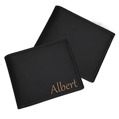 Personalized Leather RFID Wallet Engraved Genuine Leather 
