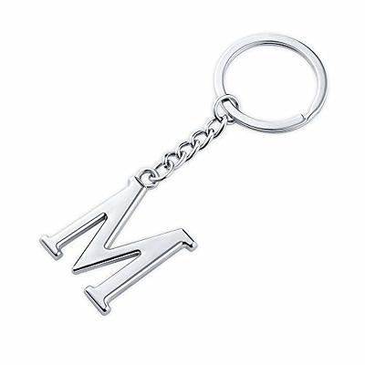 LAXPICOL Silver Letter A-Z Keychain for Women Men Purse Handbags Metal Alphabet Initial Letter Key Ring Keychain