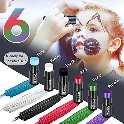 Eye White Stick,Face Body Paint Stick,White Face Makeup Eye White Blendable  Sticks for Sports,Easy to Color Cream Stick Tube High Coverage Eye White