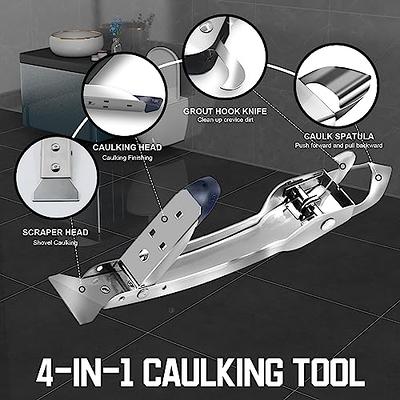Silicone Caulking Tool, Caulk Remover Tool& Grout Removal Tool, Caulk  Remover, Silicone Caulking Tool Kit, with 4pc Glass Glue Angle Scraper - 3  in 1