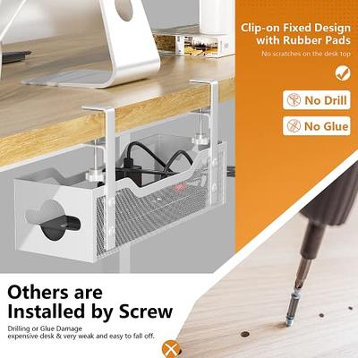 Cable Managemen Under Deskt - No Damage to Desk, Standing Desk Cable  Organizer, Quszmd Under Desk Cord Organizer, Under Desk Wire Management Tray  - Yahoo Shopping