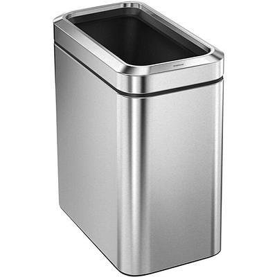 Rubbermaid Refine Stainless Steel Indoor Trash Can With Open Lid 15 Gallon  Silver (2147581) : Target