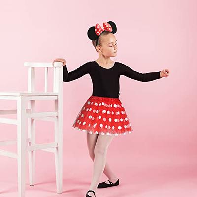 Nuolich Girls Polka Dots Tutu Skirt Mouse Ears Headband Toddler