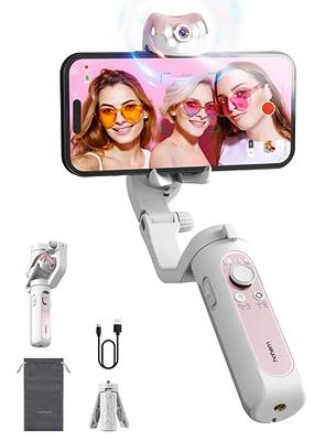 Gimbal Stabilizer with Selfie Stick for iPhone: Portable Handheld Gimble  with Tripod & Remote for Cell Phone Camera & Samsung Android Smartphone  Recording Video & Vlogging on Tiktok &  : 