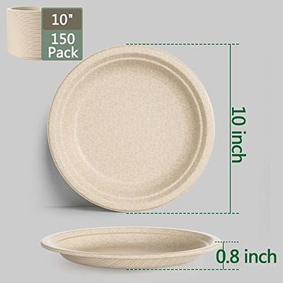 ECOLipak 120 Pack Compostable Christmas Paper Plates, 9 inch and 7 inch  Heavy Duty Disposable Paper Plates, Ecofriendly Sugarcane Plates for Party  Dinner Birthday