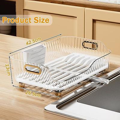 Dish Drying Rack with Drainboard, Kitchen Dish Drainer Rack in Sink, Dish  Rack for Kitchen Counter Cabinet with Adjustable Swivel Spout, Removable Plastic  Drainer Tray with Utensil Holder. (Clear) - Yahoo Shopping