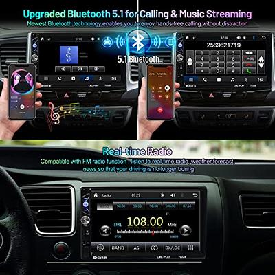 ACTASIAN Double Din Car Stereo with Apple Carplay and Android Auto