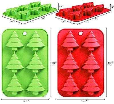 Set of 3 Holiday Christmas Shaped Silicone Ice Cube Soap Making Trays/Molds  - Gingerbread Men/Candy Canes, Snowflakes & Christmas Trees