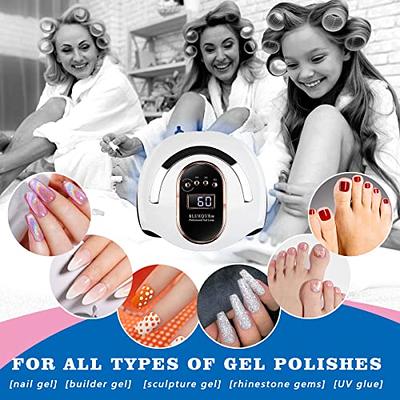 UV Gel Nail Lamp,150W UV Nail Dryer LED Light for Gel Polish-4 Timers Professional Nail Art Accessories,Curing Gel Toe Nails (White)