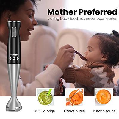 Immersion Hand Blender, UTALENT 5-in-1 8-Speed Stick Blender with 500ml  Food Grinder, BPA-Free, 600ml Container,Milk Frother,Egg Whisk,Puree Infant