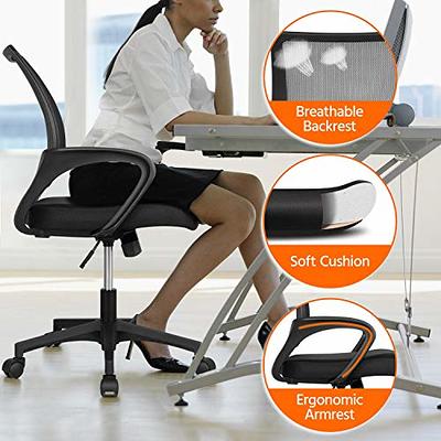 Yaheetech Adjustable Office Chair Ergonomic Mesh Swivel Computer Comfy  Desk/Executive Work Chair with Arms and Height Adjustable for Students  Study