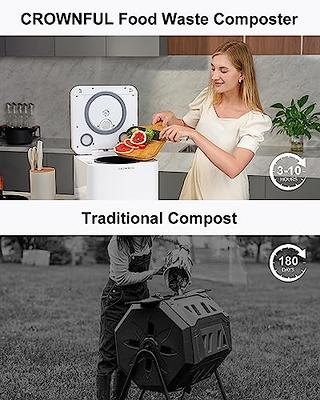 CROWNFUL Smart Waste Kitchen Composter with 3.3L Capacity, Turning Food  Waste to Compost, Electric Compost Bin, Compost Machine Odorless for  Countertop, Counter, Indoor, Food Cycler Composter, White - Yahoo Shopping