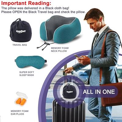 Neck Pillow For Traveling, Upgraded Travel Neck Pillow For Airplane 100%  Pure Memory Foam Travel Pillow For Flight Headrest Sleep, Portable Plane  Acce