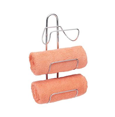 2-Tier Wall Mount Shower Organizer Storage Towel Rack in Chrome