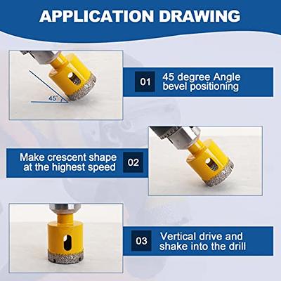 HIGHDRIL Diamond Drill Bits Kit with Triangle Shank for Porcelain