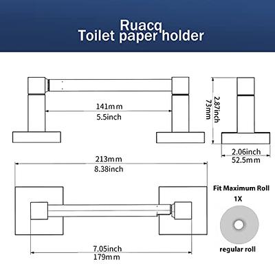 Wall Mounted Toilet Paper Holder Double Post Pivoting Square Tissue Holders  Roll Hangers Stand Modern in Brushed Nickel