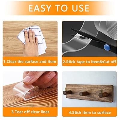 Double Sided Tape Removable Adhesive Nano Tape | Heavy Duty Transparent  Removable Mounting Strips | Sticky Reusable Wall Carpet Multipurpose Tape