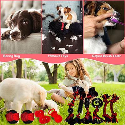 Yipetor Dog Chew Toys for Puppy Teething, Durable 10 Pack Natural Cotton  Rope Rubber Small Dog Toys, Aggressive Interactive Tug of War, Squeaky Toys  for Bored Chewing, Non-Toxic and Safe(Red-10pcs) - Yahoo