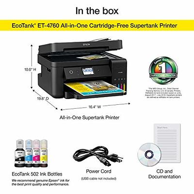 Epson EcoTank ET-4850 Wireless All-in-One Cartridge-Free Supertank Printer  with Scanner, Copier, Fax, ADF and Ethernet – The Perfect Printer Office 