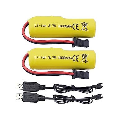 Threeking 3.7 V 500 mAh 14500 batería recargable de iones de litio SM-2P  junta con cargador USB para control remoto RC Juguetes de coche