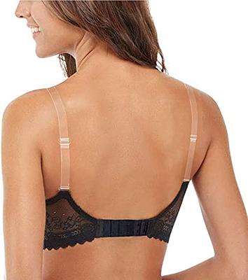 GUKOY Clear Invisible Bra Strap 4 Pairs Soft Non-Slip Adjustable