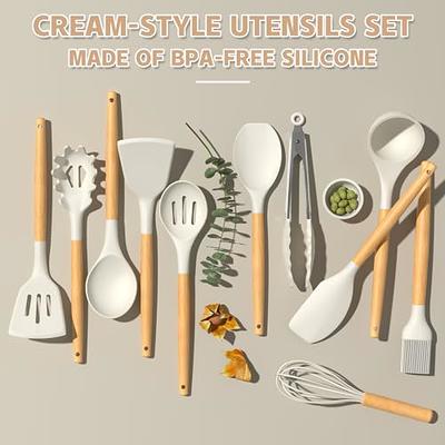  Umite Chef Kitchen Cooking Utensils Set, 33 pcs Non-Stick  Utensils Spatula Set with Holder, Black Wooden Handle Silicone Kitchen  Gadgets : Home & Kitchen